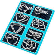 8 pezzi/set Intelligenza che sblocca i giocattoli educativi per bambini Nove anelli consecutivi Lu Ban Lock, A Model Yellow, B Model Blue, C Model Pink, D Model Green
