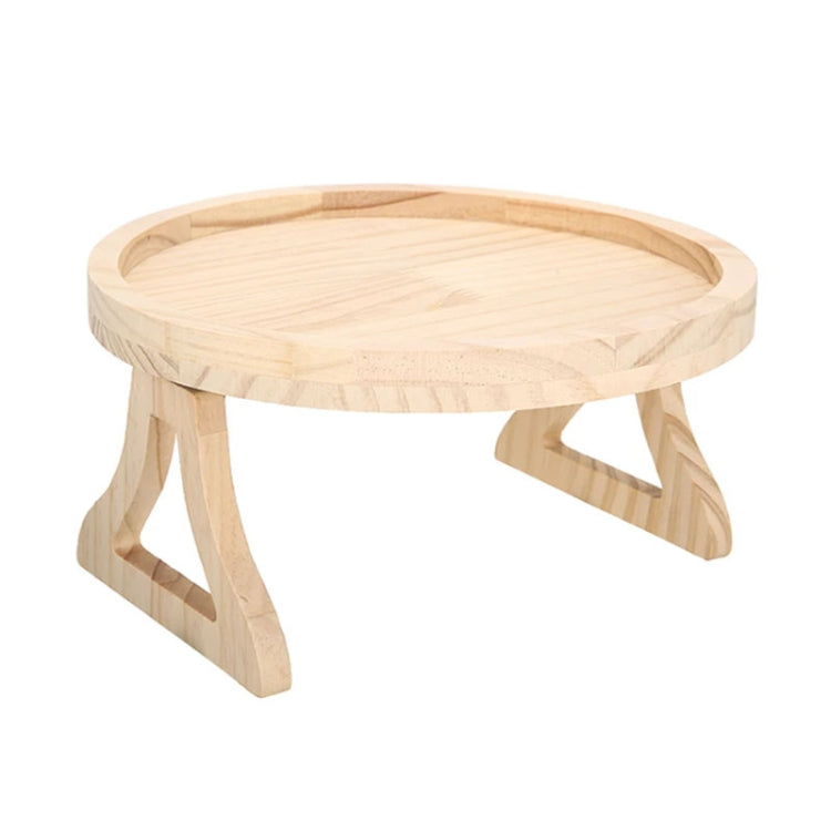 Pallet con braccioli per divano pieghevole, vassoio rotondo, 25 cm, Pine Wood, Bamboo