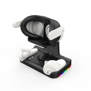 Per base di ricarica per cuffie Meta Quest 3 con supporto di ricarica con impugnatura VR Dazzle Lights, White, Black