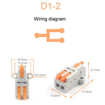 Morsettiera a connessione rapida con splitter per fili mini push