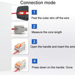 Morsettiera a connessione rapida con splitter per fili mini push