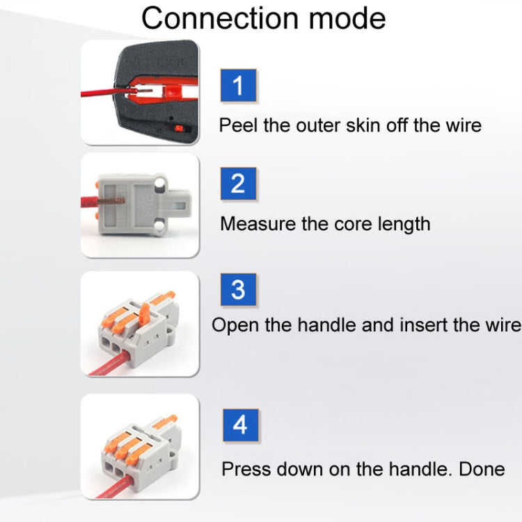 Morsettiera a connessione rapida con splitter per fili mini push