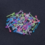 Orecchini a bottone monouso in plastica da 10 pezzi/pacco per orecchini, Ear Sticks Black, Ear Sticks Transparent, Ear Sticks Colorful, Match Head Colorful