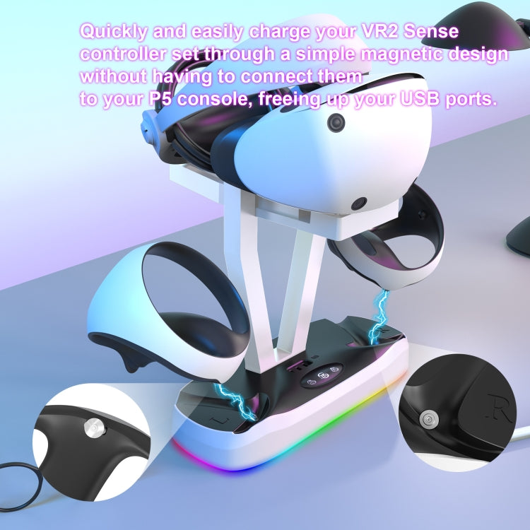 Base di ricarica magnetica per controller PlayStation VR 2 con lu