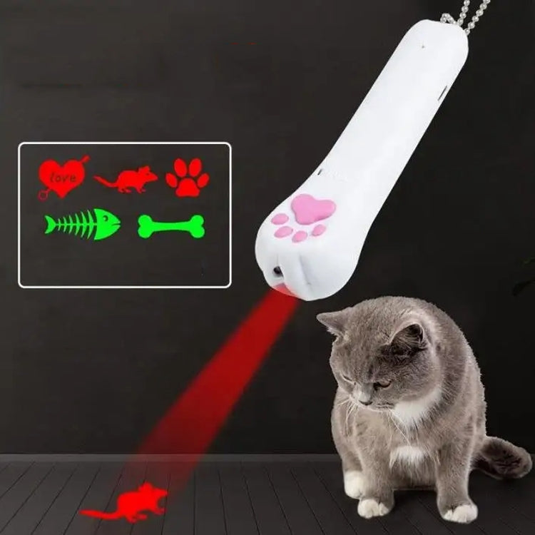 Giocattolo per proiezione di animali domestici Proiettore a LED ricaricabile tramite USB Cat Teaser Giocattoli interattivi, A Type-Red Laser+ Green Light, B Type-Red Laser+ Red Light, C Type-UV Light+Green Light, D Type -UV Light+Red Light
