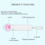 Giocattolo per proiezione di animali domestici Proiettore a LED ricaricabile tramite USB Cat Teaser Giocattoli interattivi, A Type-Red Laser+ Green Light, B Type-Red Laser+ Red Light, C Type-UV Light+Green Light, D Type -UV Light+Red Light