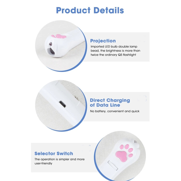 Giocattolo per proiezione di animali domestici Proiettore a LED ricaricabile tramite USB Cat Teaser Giocattoli interattivi, A Type-Red Laser+ Green Light, B Type-Red Laser+ Red Light, C Type-UV Light+Green Light, D Type -UV Light+Red Light