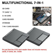 Lettore di schede SD OTG 7 in 1 Adattatore USB di tipo C Scatola di immagazzinaggio PIN SIM SD TF, PF-50 Black, PF-50 Silver Gray, PF-50 Silver