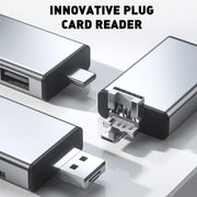 Lettore di schede SD OTG 7 in 1 Adattatore USB di tipo C Scatola di immagazzinaggio PIN SIM SD TF, PF-50 Black, PF-50 Silver Gray, PF-50 Silver