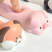 Tappetino per mouse in memory foam con decompressione Simpatico poggiapolsi per mouse da tavolo con cuscino per la mano, Cat, Pig, Rabbit, Shiba Inu