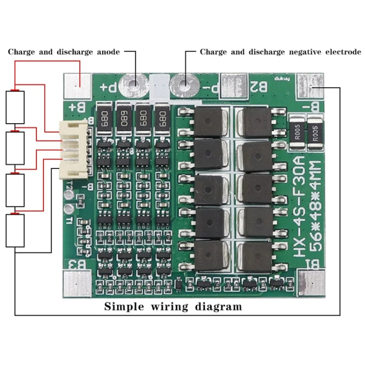 Piastra protettiva batteria litio 4S 14,8V 30A con scheda protezi