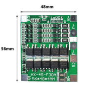 Piastra protettiva per batteria al litio 4 S 14,8 V / 12,8 V 30A con scheda di protezione batteria al litio ferro fosfato equalizzatore, 3.7V Lithium, 3.2V LiFePO4