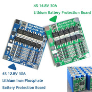 Piastra protettiva per batteria al litio 4 S 14,8 V / 12,8 V 30A con scheda di protezione batteria al litio ferro fosfato equalizzatore, 3.7V Lithium, 3.2V LiFePO4