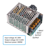 Regolatore di tensione elettronico SCR, dimmer, regolazione della velocità, regolazione della temperatura, con alloggiamento del fusibile
