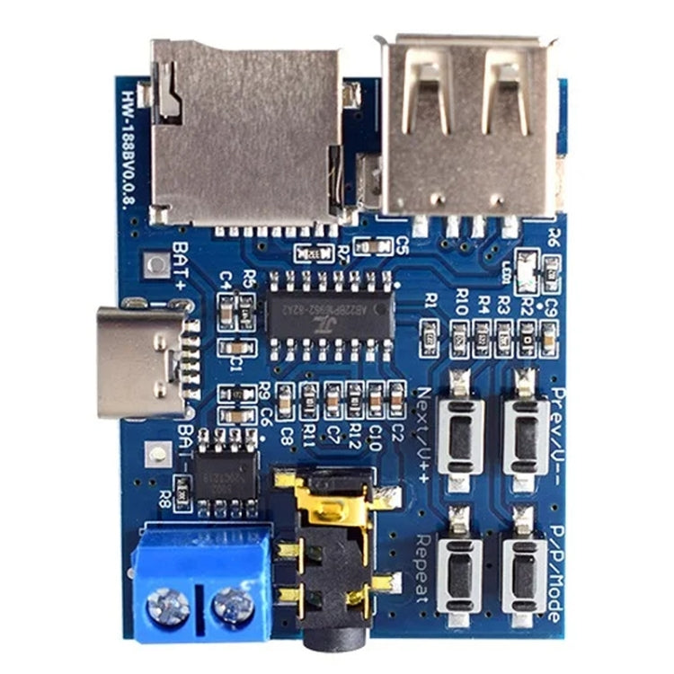 Scheda decodifica MP3 con amplificatore e porta Micro USB