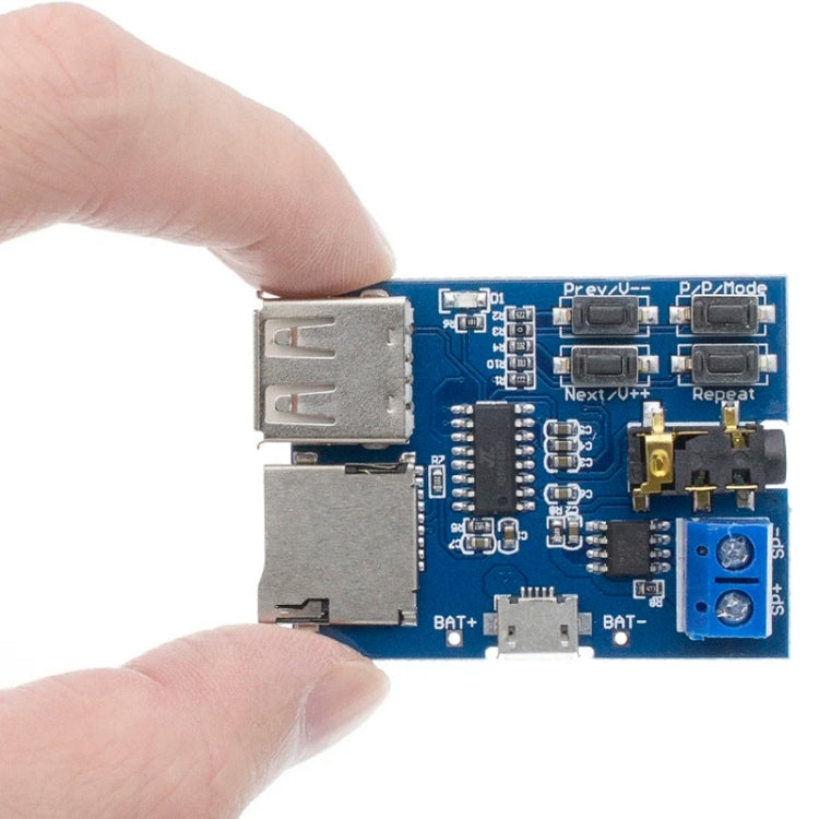 Scheda decodifica MP3 con amplificatore e porta Micro USB