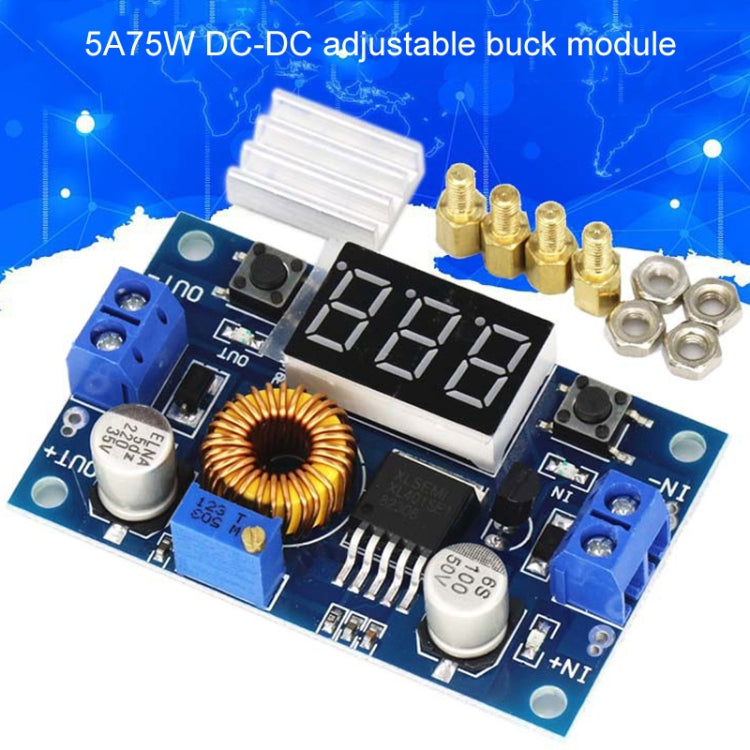 Modulo alimentazione regolabile DC-DC 5A 75W con voltmetro