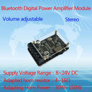 XY-P15W 10W/15W/20W Scheda amplificatore stereo Bluetooth Modulo amplificatore digitale 12V/24V, Bare Plate, With Shell
