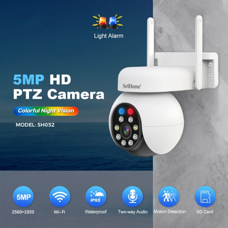 Telecamera IP PTZ Wireless 5MP con Allarme e Visione Notturna