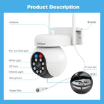Telecamera IP PTZ Wireless 5MP con Allarme e Visione Notturna