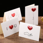 Biglietto di auguri di San Valentino con cuore tridimensionale, biglietti di benedizioni, messaggi con buste, ECG, I Heart U, Balloon, Palm