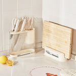Tagliere portacoltelli da cucina in stile crema, Pot Lid Rack, Knife Rack, 2 In 1