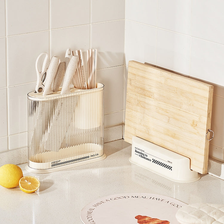 Tagliere portacoltelli da cucina in stile crema, Pot Lid Rack, Knife Rack, 2 In 1