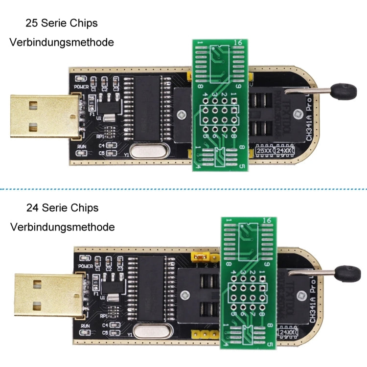 Modulo programmatore USB CH341A con test clip SOP8