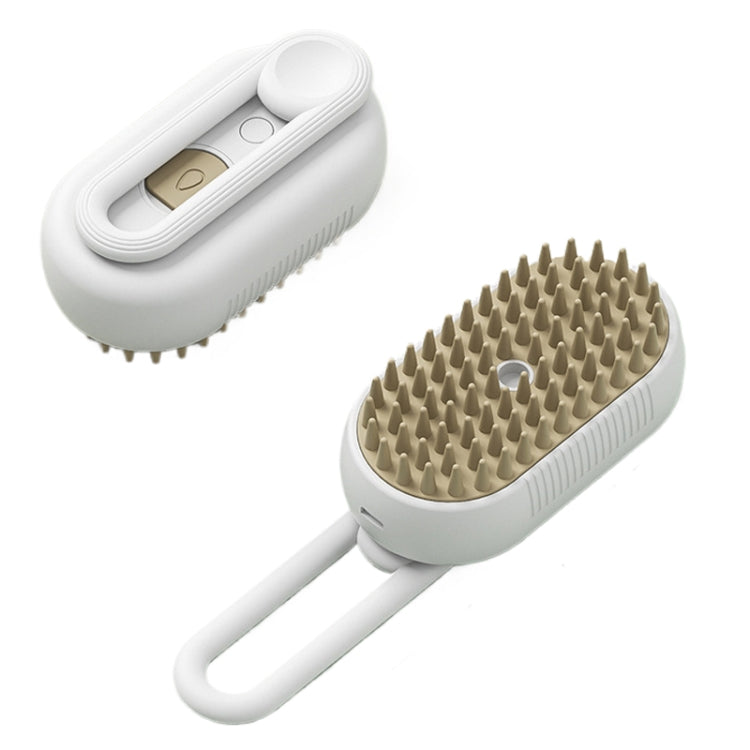 Strumento per la pulizia della spazzola per toelettatura vaporosa ricaricabile del pettine elettrico per animali domestici, Handle White, Handle Coffee
