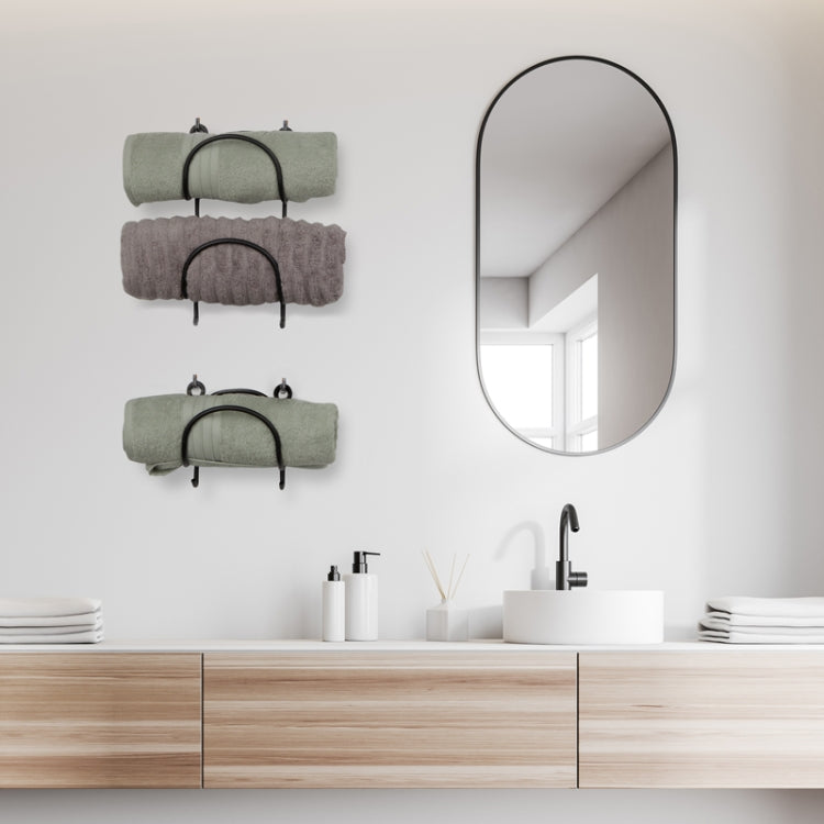 Portasciugamani da parete per bagno. Mensola portabottiglie multifunzionale da parete in ferro