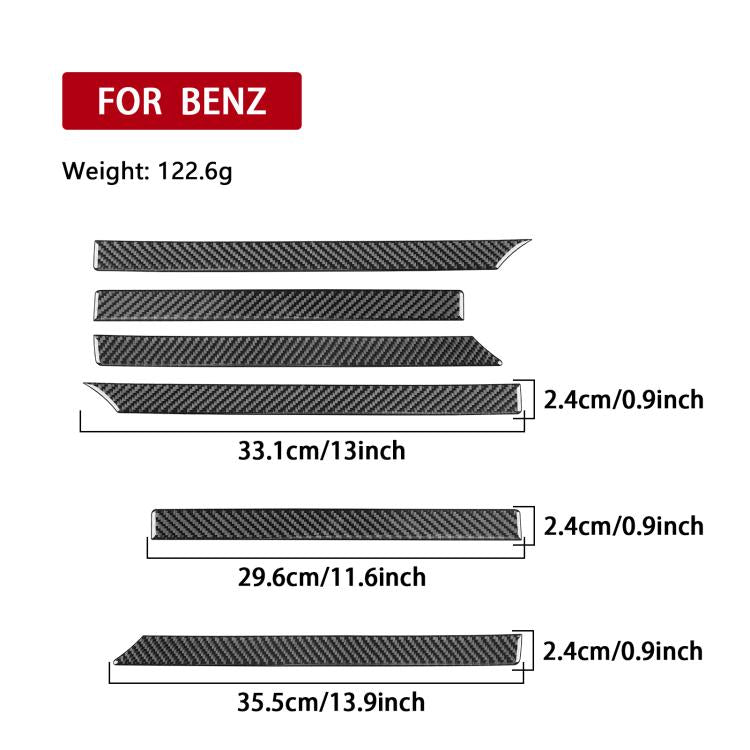 Adesivi decorativi per griglia per Mercedes-Benz Classe G W463, set da 6 pezzi.
