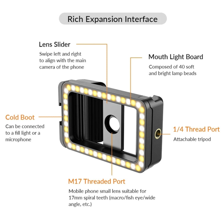 Clip multifunzionale con luce LED per smartphone compatibili