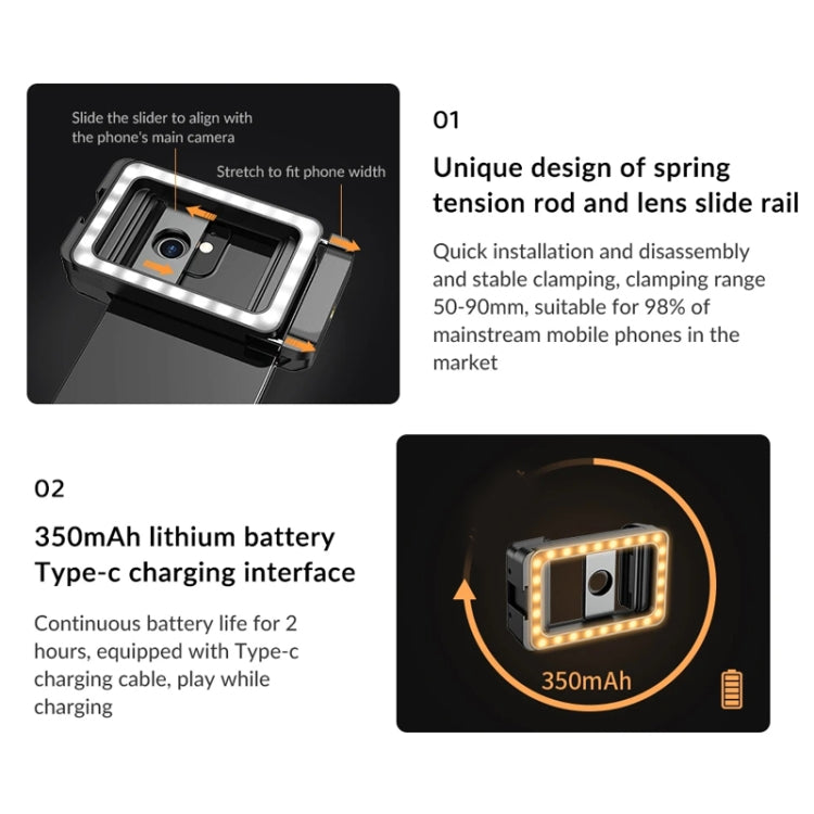 Clip multifunzionale con luce LED per smartphone compatibili