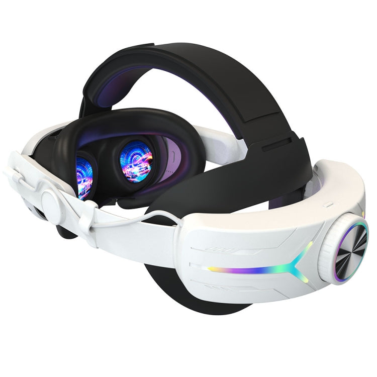 Per Meta Quest 3 Cuffie pieghevoli regolabili con effetto di illuminazione RGB ricaricabile tramite USB, For Meta Quest 3 (Elite), For Meta Quest 3 (White), For Meta Quest 3 (Black)