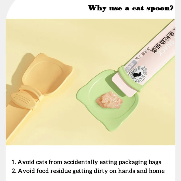 Mangiatoia per gatti Spremiagrumi per gatti Snack per animali domestici Cucchiaio per carne macinata, Orange, Green, Beige