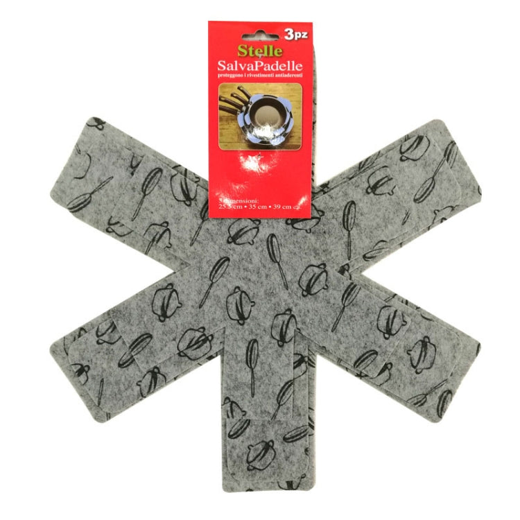 Set di cuscinetti protettivi per fondo in feltro termoisolante antiscottatura, in tessuto non tessuto, 3pcs /Set 26+35.5+38cm
