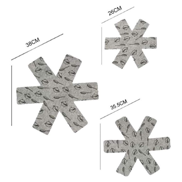 Set di cuscinetti protettivi per fondo in feltro termoisolante antiscottatura, in tessuto non tessuto, 3pcs /Set 26+35.5+38cm