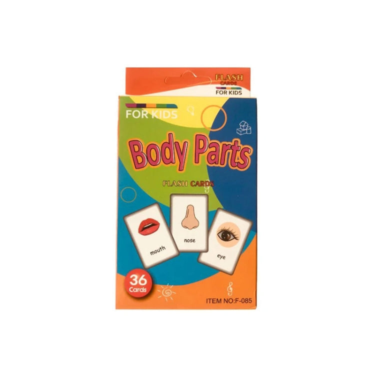 36 pezzi/scatola Carte di parole inglesi per l'apprendimento precoce dell'Illuminazione dei bambini, C1 Animal, C2 Shape, C3 Color, C4 Time, C5 Fruit, C6 Body Part, C7 Vegetable, C8 Food And Drink