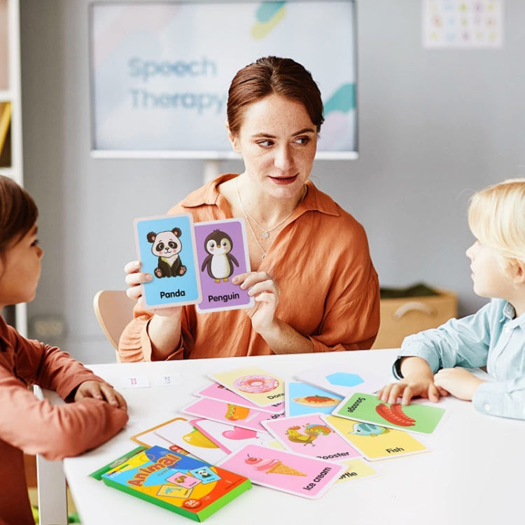 36 pezzi/scatola Carte di parole inglesi per l'apprendimento precoce dell'Illuminazione dei bambini, C1 Animal, C2 Shape, C3 Color, C4 Time, C5 Fruit, C6 Body Part, C7 Vegetable, C8 Food And Drink
