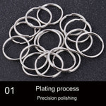 10 anelli portachiavi in metallo da 1,5 x 25 mm