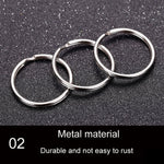 10 anelli portachiavi in metallo da 1,5 x 25 mm
