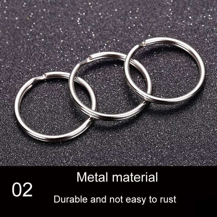 10 anelli portachiavi in metallo da 1,5 x 25 mm