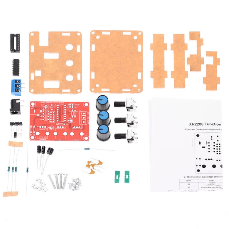 XR2206 Generatore di segnali ad alta precisione Kit fai-da-te Onde quadre triangolari sinusoidali Gamma di frequenza 1Hz-1MHz, Parts, Welding