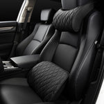Cuscino di supporto in memory foam per seggiolino auto, Black Headrest, Coffee Headrest, Black Waist Support, Coffee Waist Support