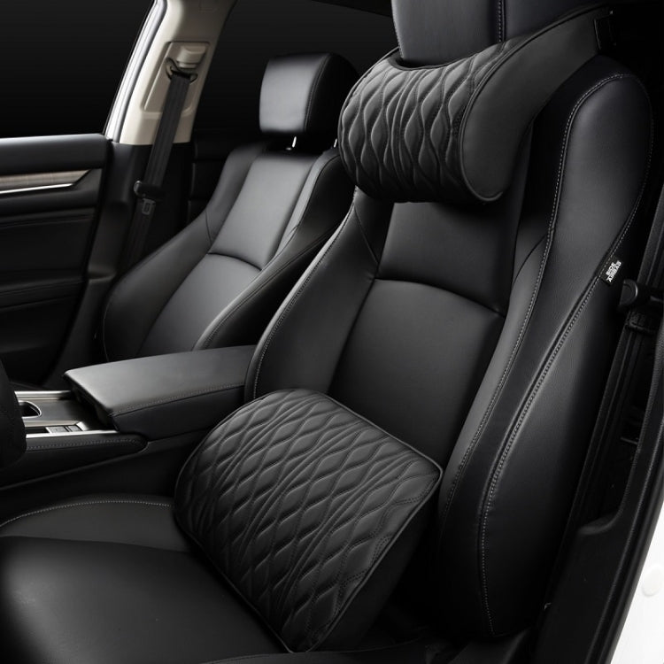 Cuscino di supporto in memory foam per seggiolino auto, Black Headrest, Coffee Headrest, Black Waist Support, Coffee Waist Support