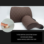Cuscino di supporto in memory foam per seggiolino auto, Black Headrest, Coffee Headrest, Black Waist Support, Coffee Waist Support