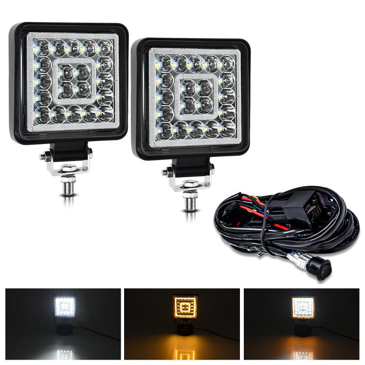 Luce da lavoro Angel Eye a doppio cerchio con luce mista quadrata da 4 pollici, D0103