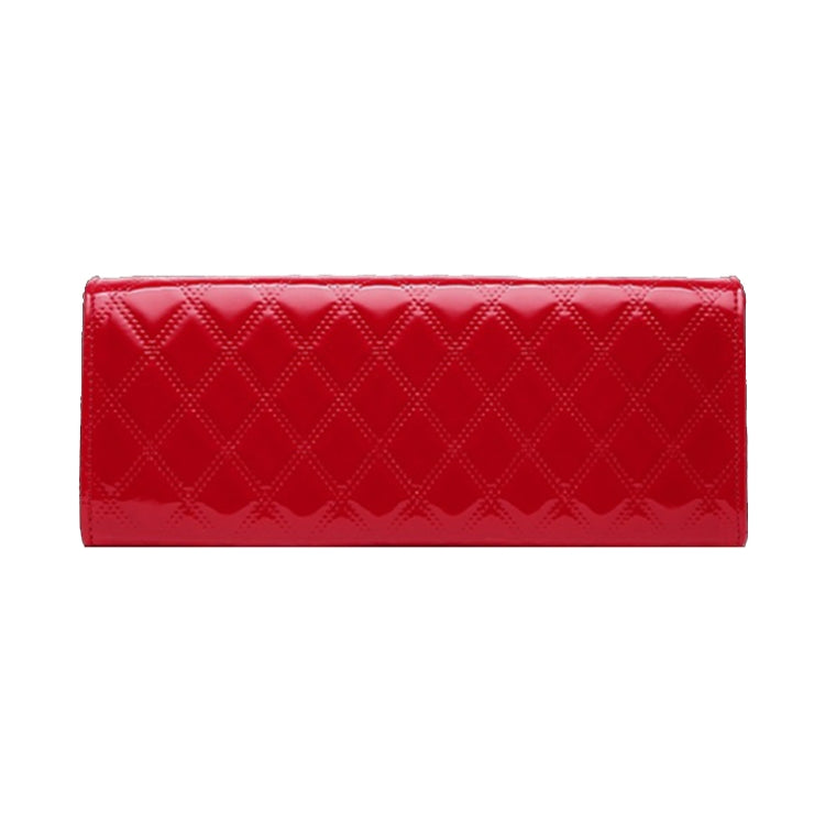 Borsa da donna con motivo a rombi in pelle PU di grande capacità con ornamenti pendenti