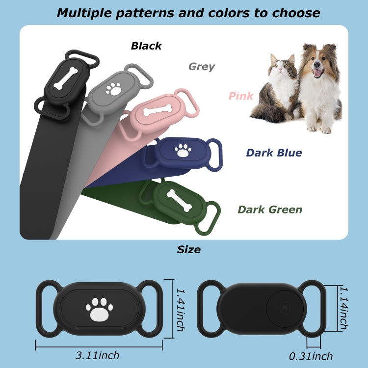 Custodia protettiva in silicone impermeabile per Samsung Galaxy SmartTag 2 Pet Life, Black Cat Claw, Black Bone, Pink Cat Claw, Pink Bone, Deep Blue Cat Claw, Deep Blue Bone