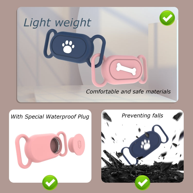 Custodia protettiva in silicone impermeabile per Samsung Galaxy SmartTag 2 Pet Life, Black Cat Claw, Black Bone, Pink Cat Claw, Pink Bone, Deep Blue Cat Claw, Deep Blue Bone